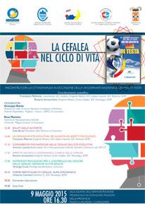 Cefalee nel ciclo di vita - INCONTRO CON LA CITTADINANZA INOCCASIONE DELLA VII GIORNATA NAZIONALE DEL MAL DI TESTA